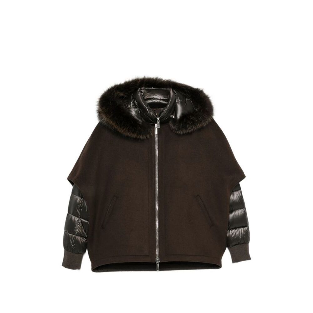 Moorer Brown Jackets - Capes & Ponchos Women